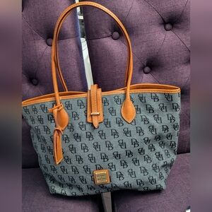 Dooney & Bourke Blue and Tan Tote Bag